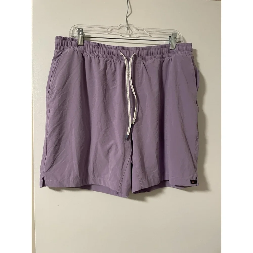 Faherty Swim Trunks Mens XL Blue Floral Shorelite Purple With Gray Lined Beach